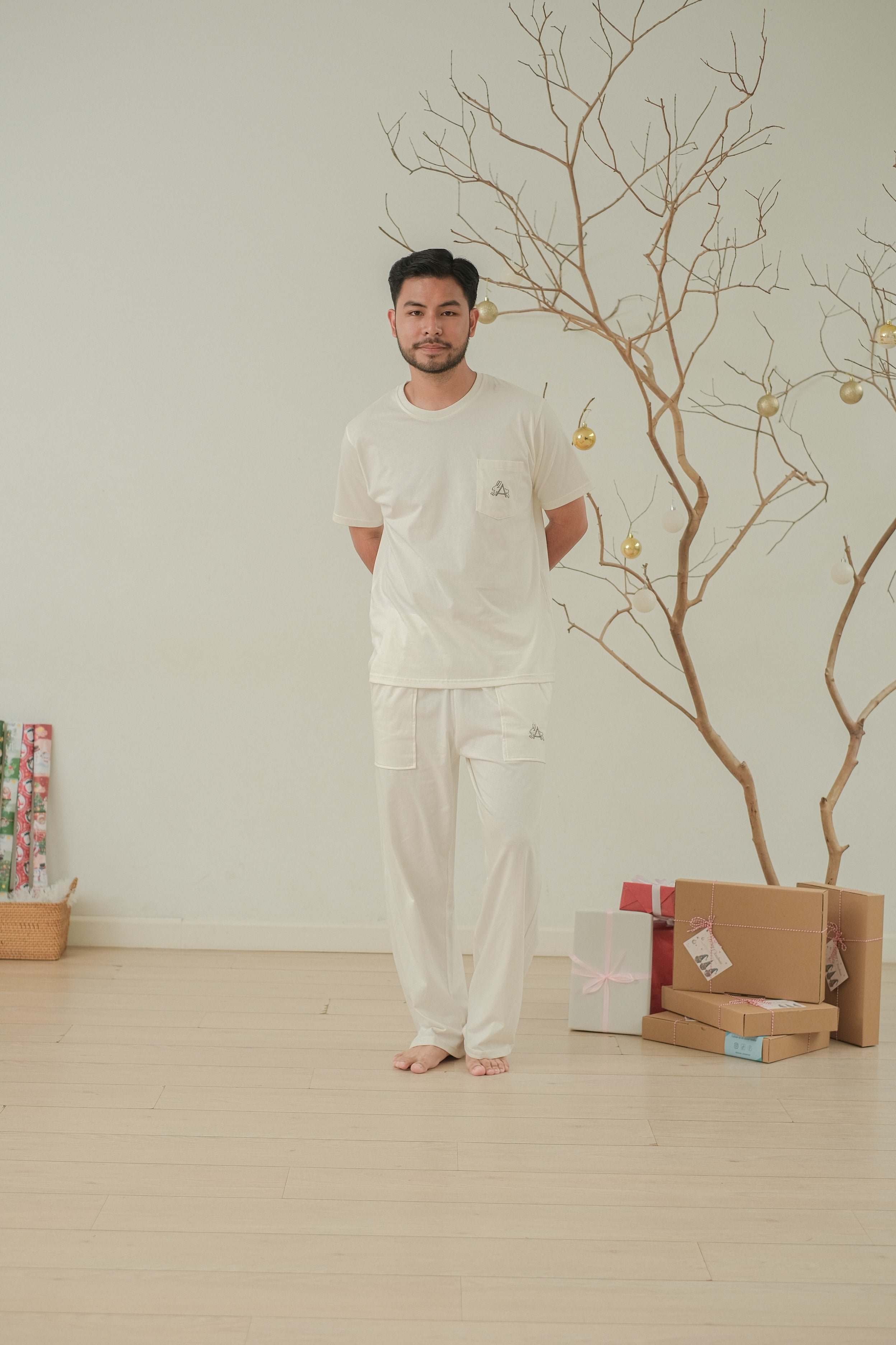 Men Coco Vanilla Cotton Long Pajamas Set