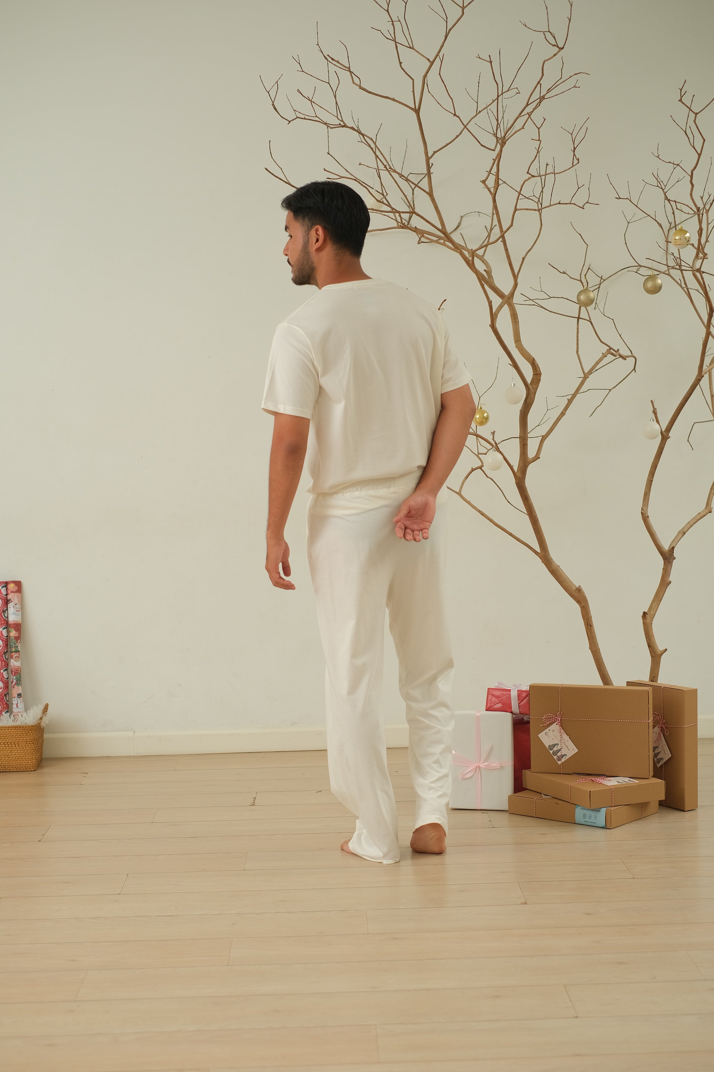 Men Coco Vanilla Cotton Long Pajamas Set