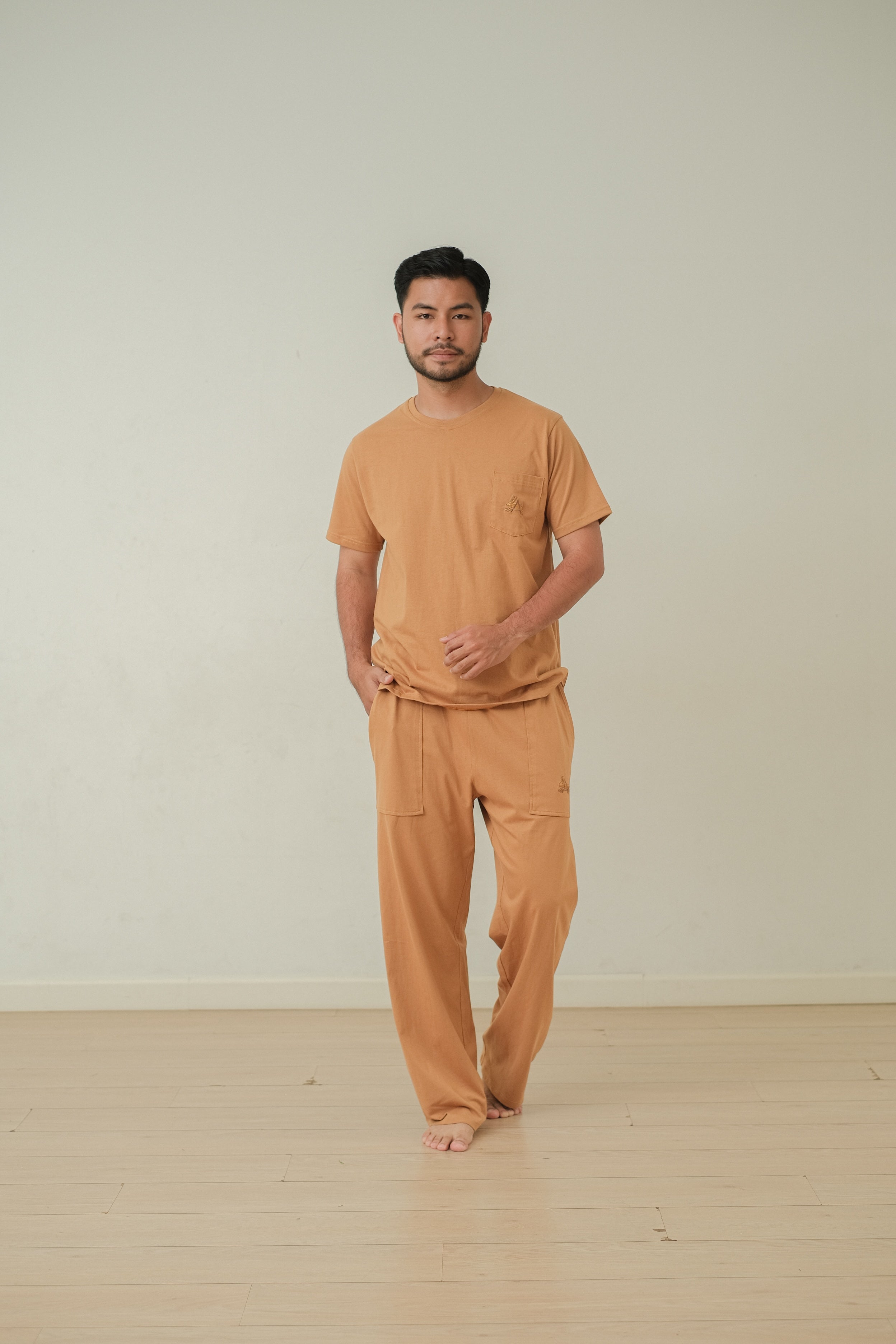Men Coco Caramel Cotton Long or Short Pajamas Set