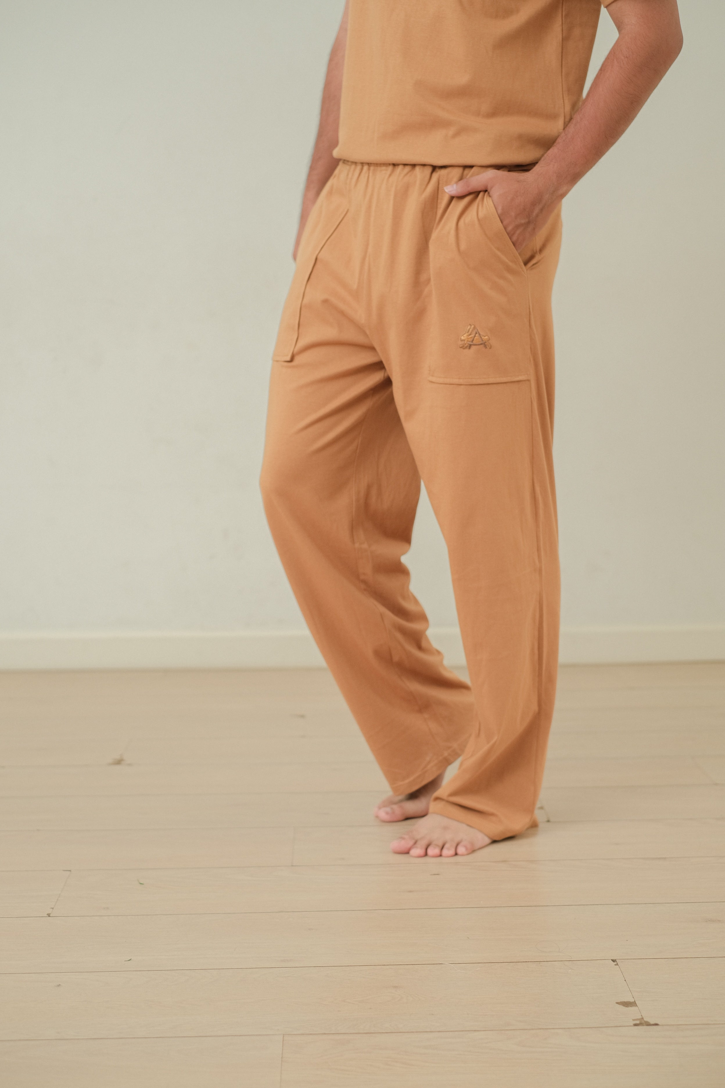 Men Coco Caramel Cotton Long or Short Pajamas Set