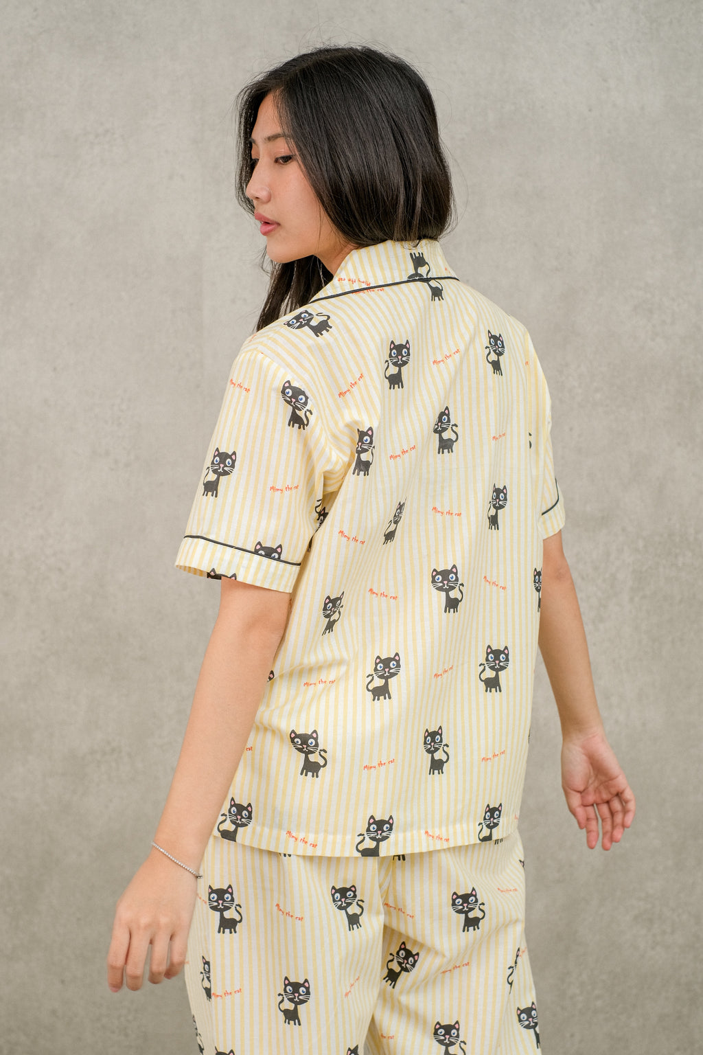 Women Catty Cotton Short or Long Pants Pajamas Set