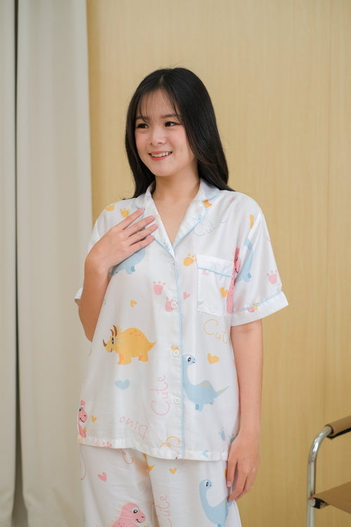 Baby Dino Organic Silk Long Pajamas Set