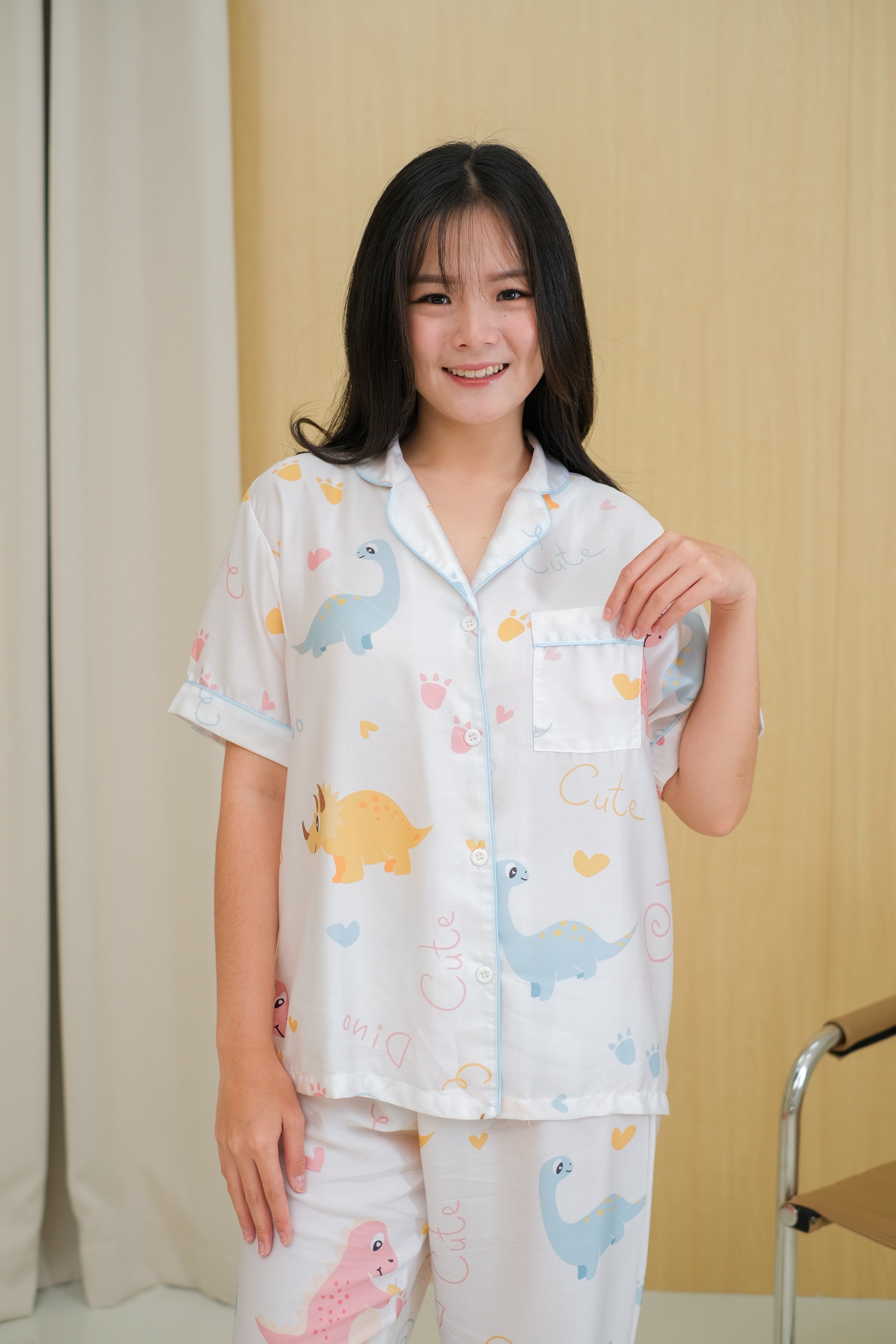 Baby Dino Organic Silk Long Pajamas Set