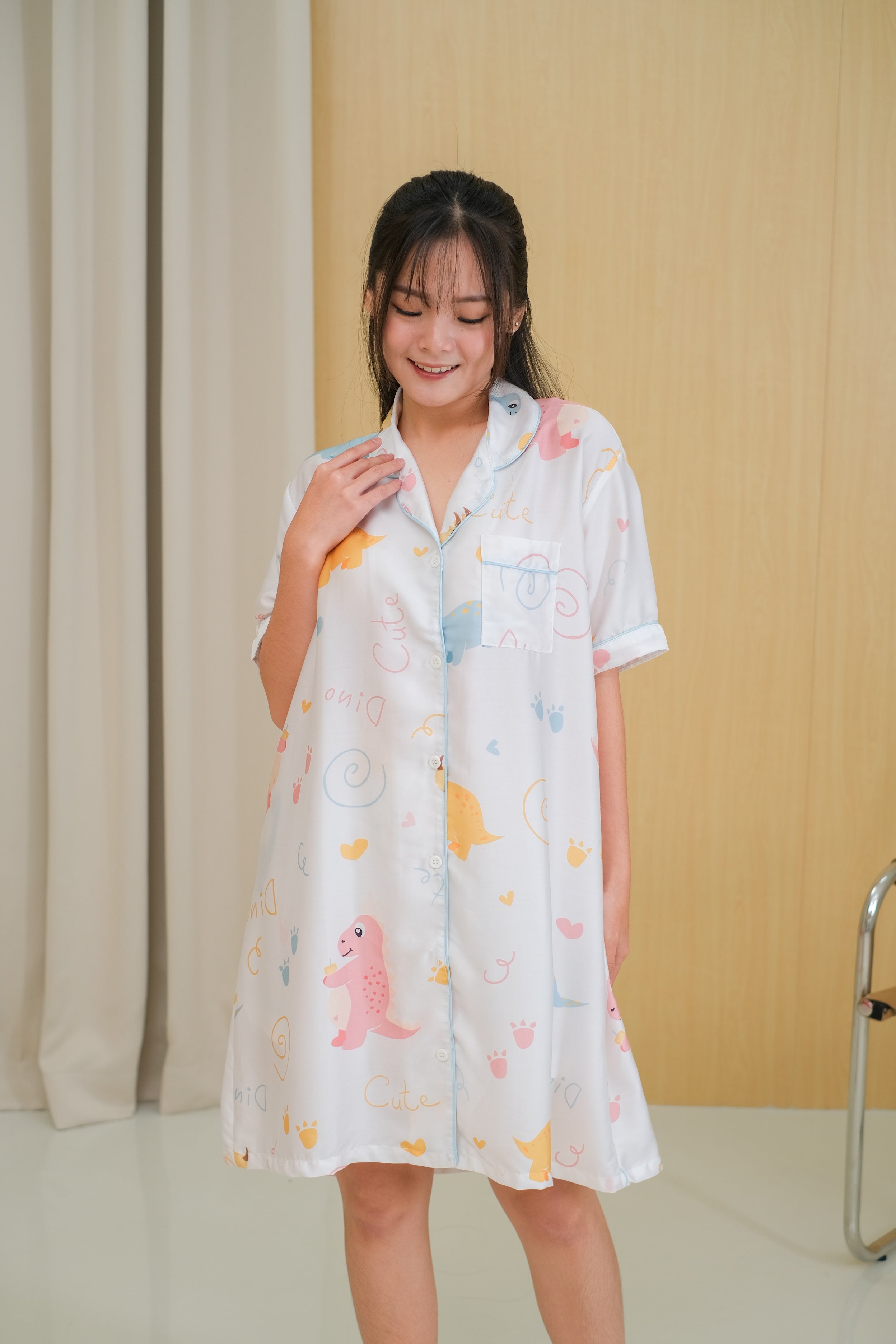 Baby Dino Organic Silk House Dress Pajamas Set