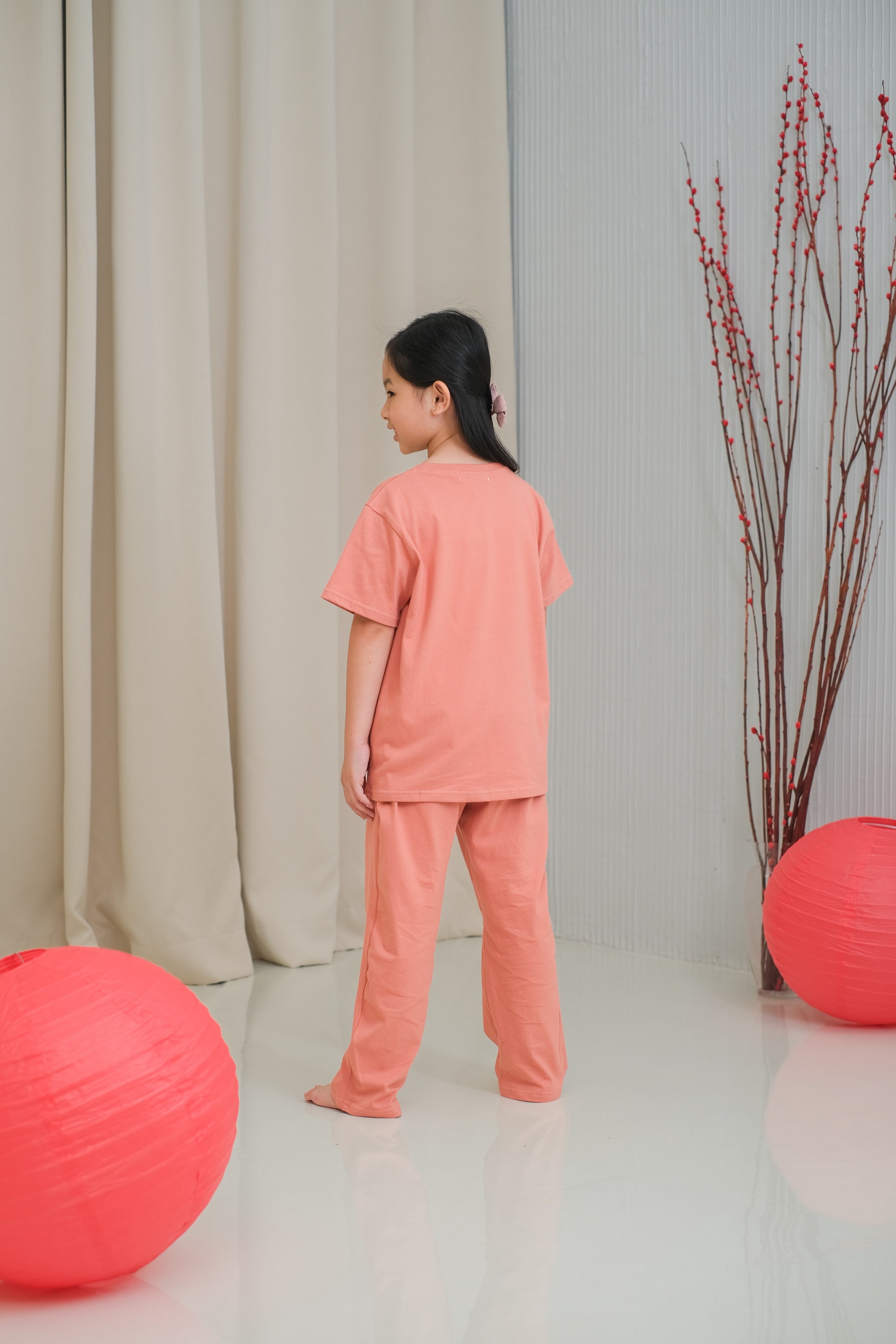 Coco Terracotta Cotton Short Pajamas Set for Kids
