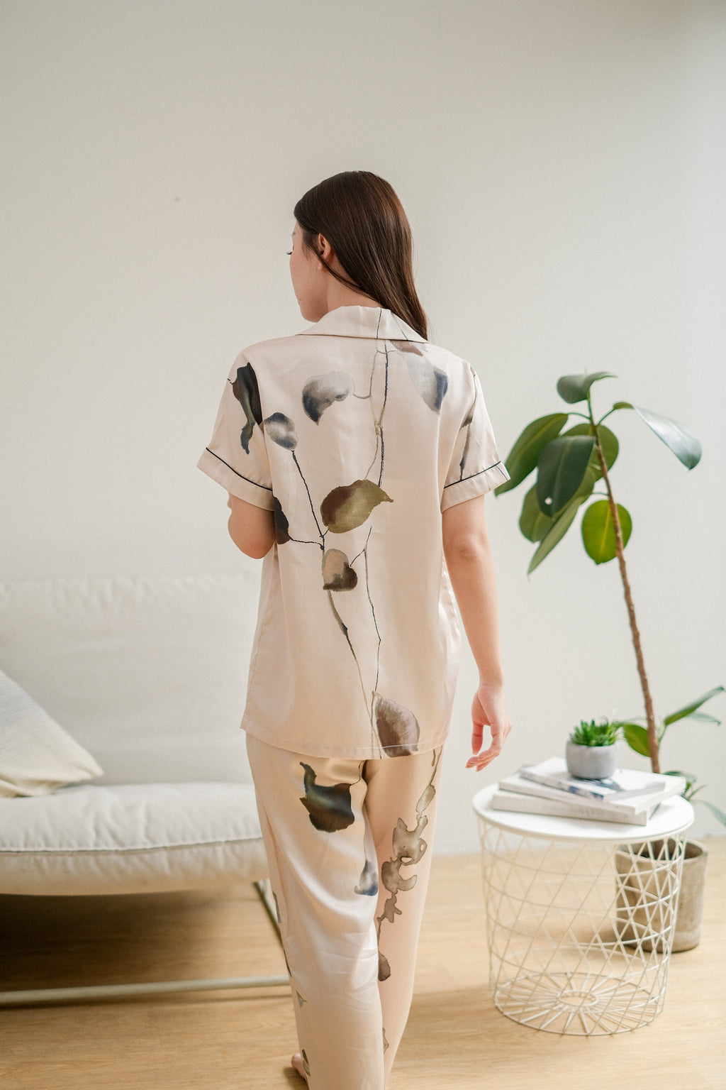 Fleur Organic Silk Long Pajamas Set