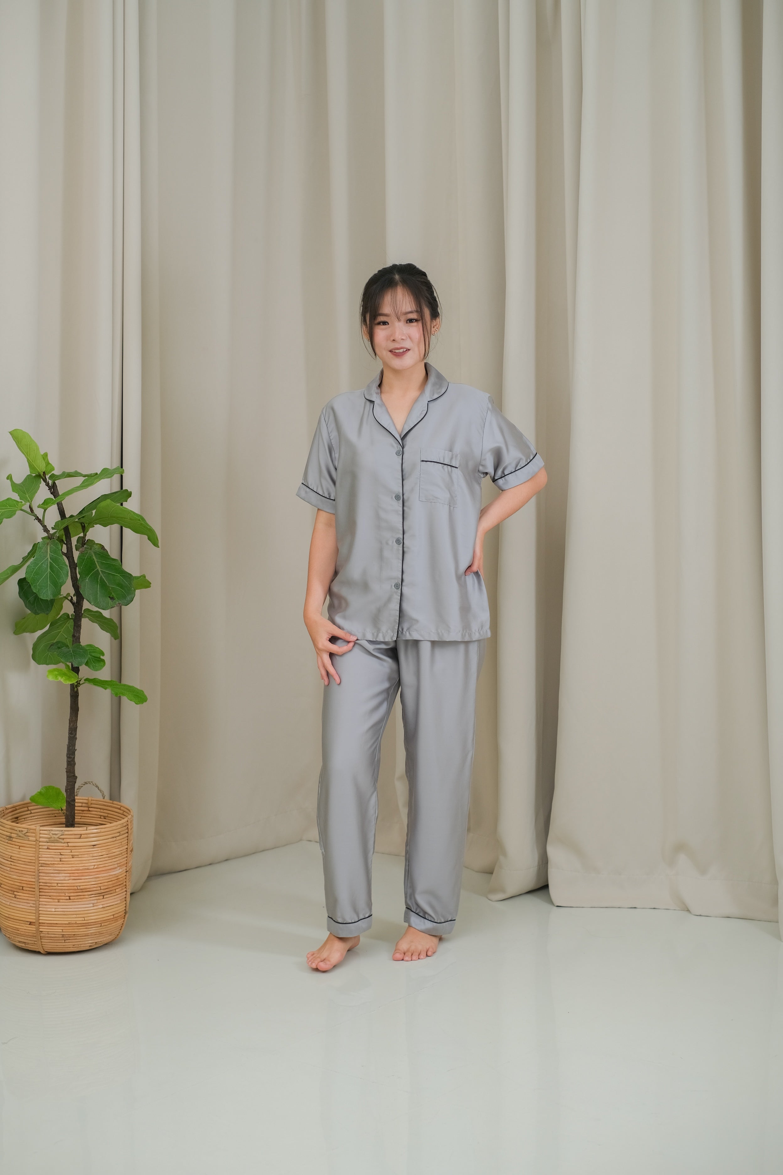 Gemma Organic Silk Long Pajamas Set