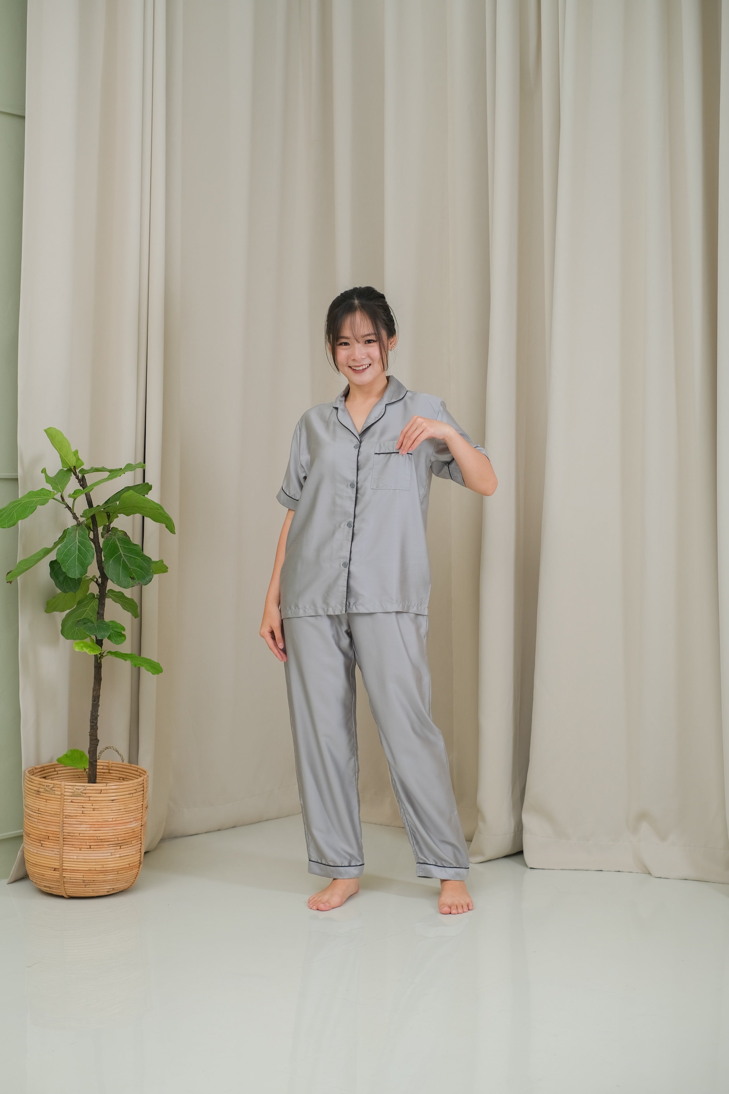 Gemma Organic Silk Long Pajamas Set