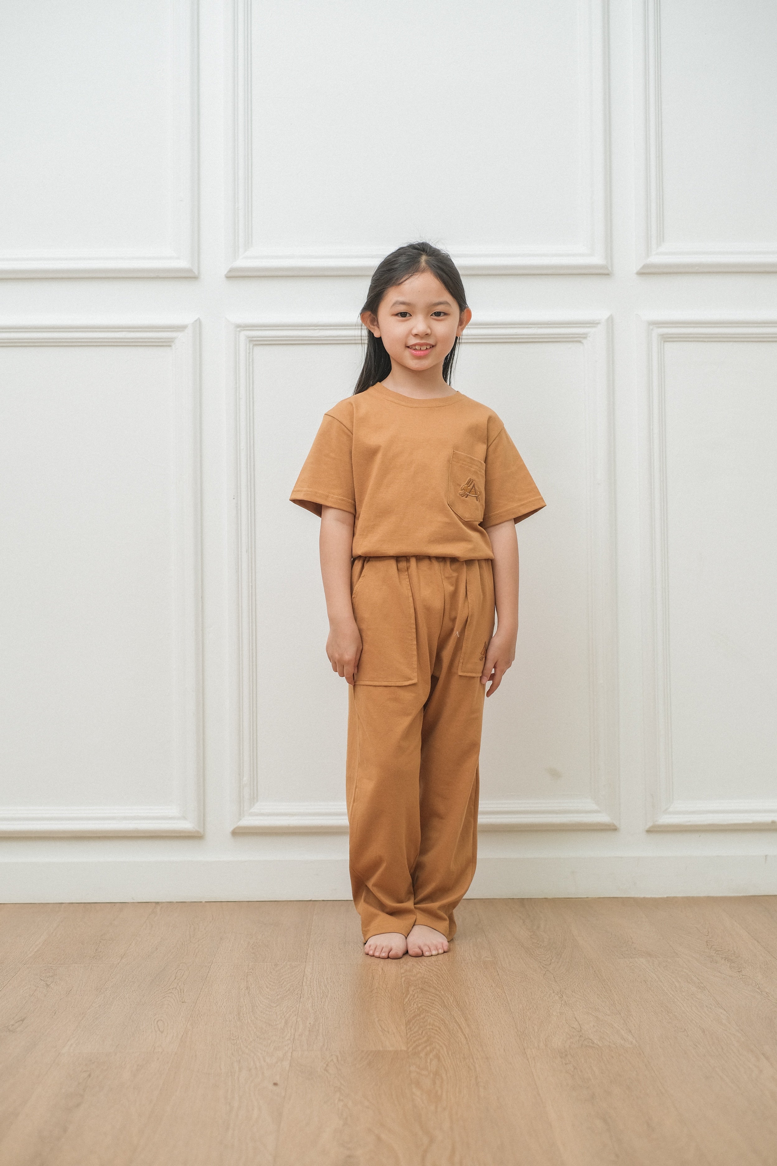 Coco Caramel Cotton Short Pajamas Set for Kids