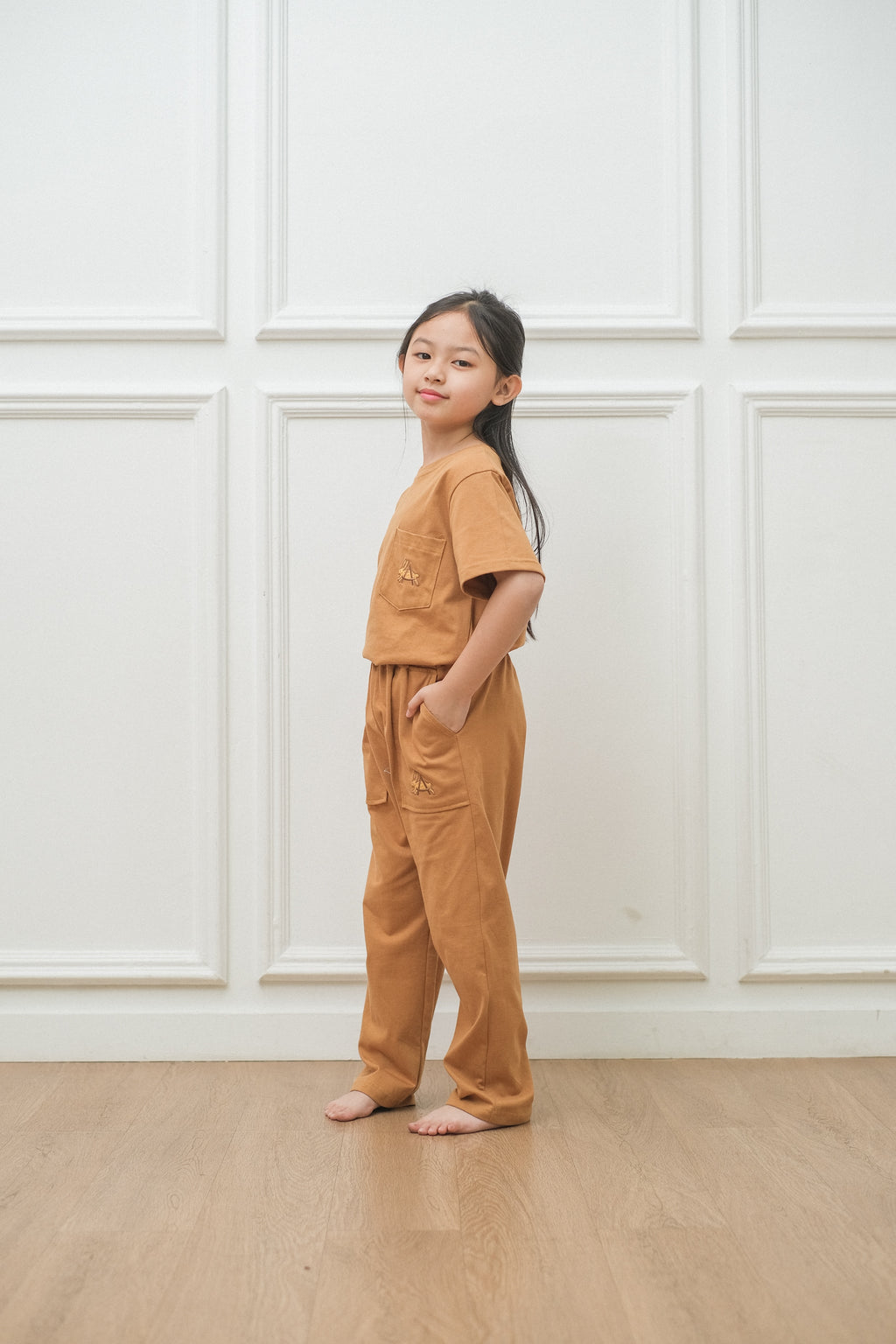 Coco Caramel Cotton Short Pajamas Set for Kids