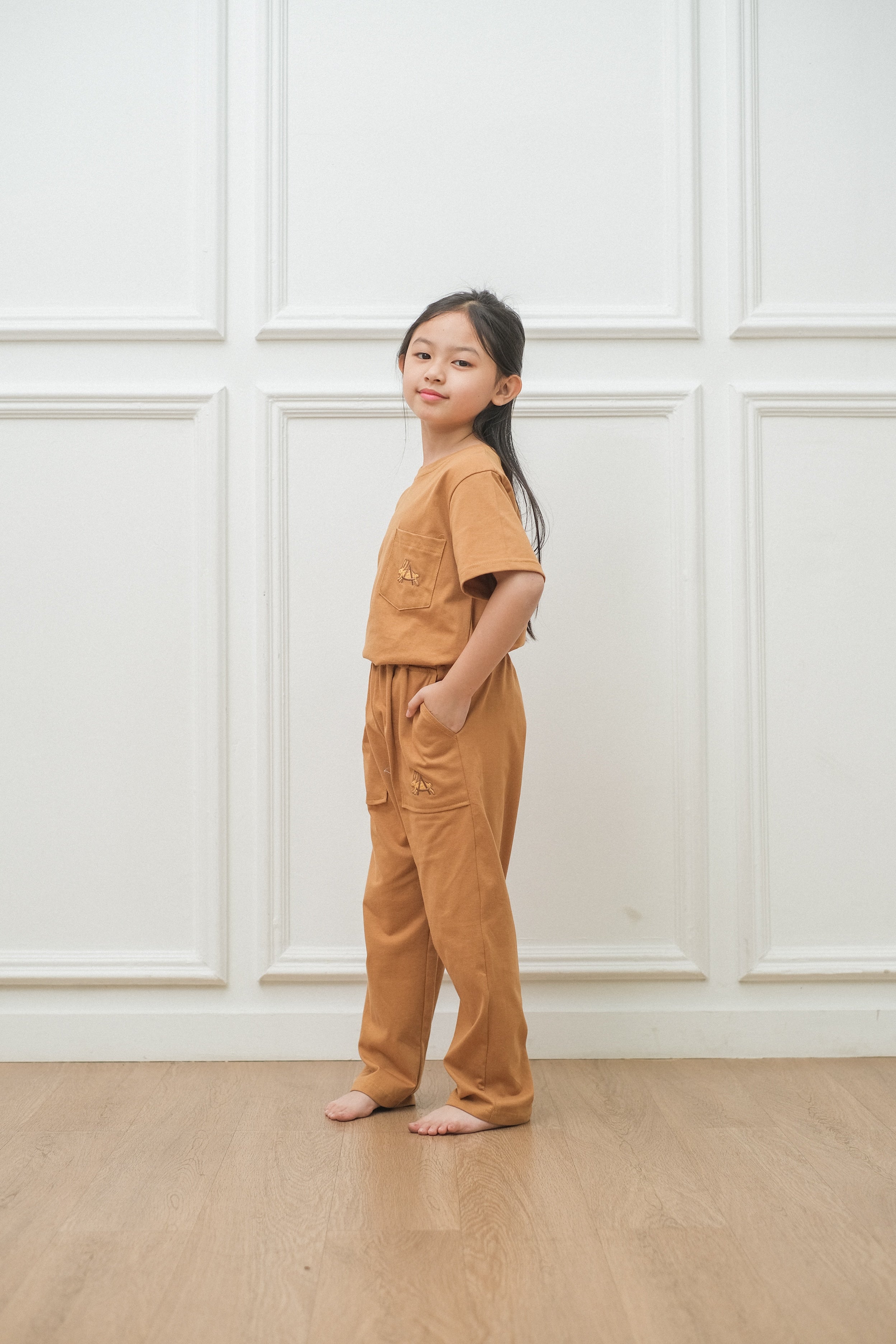 Coco Caramel Cotton Short Pajamas Set for Kids
