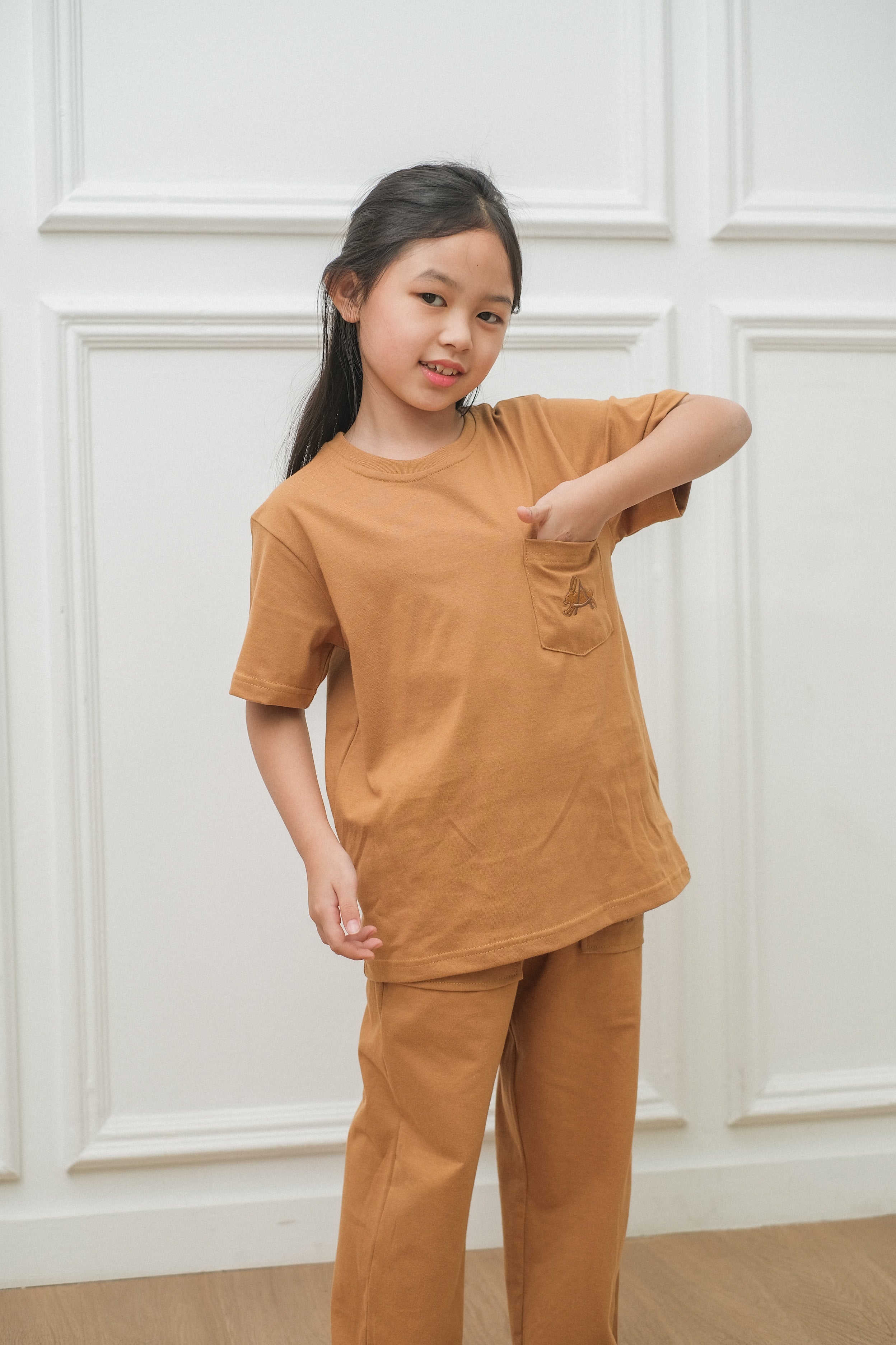 Coco Caramel Cotton Short Pajamas Set for Kids