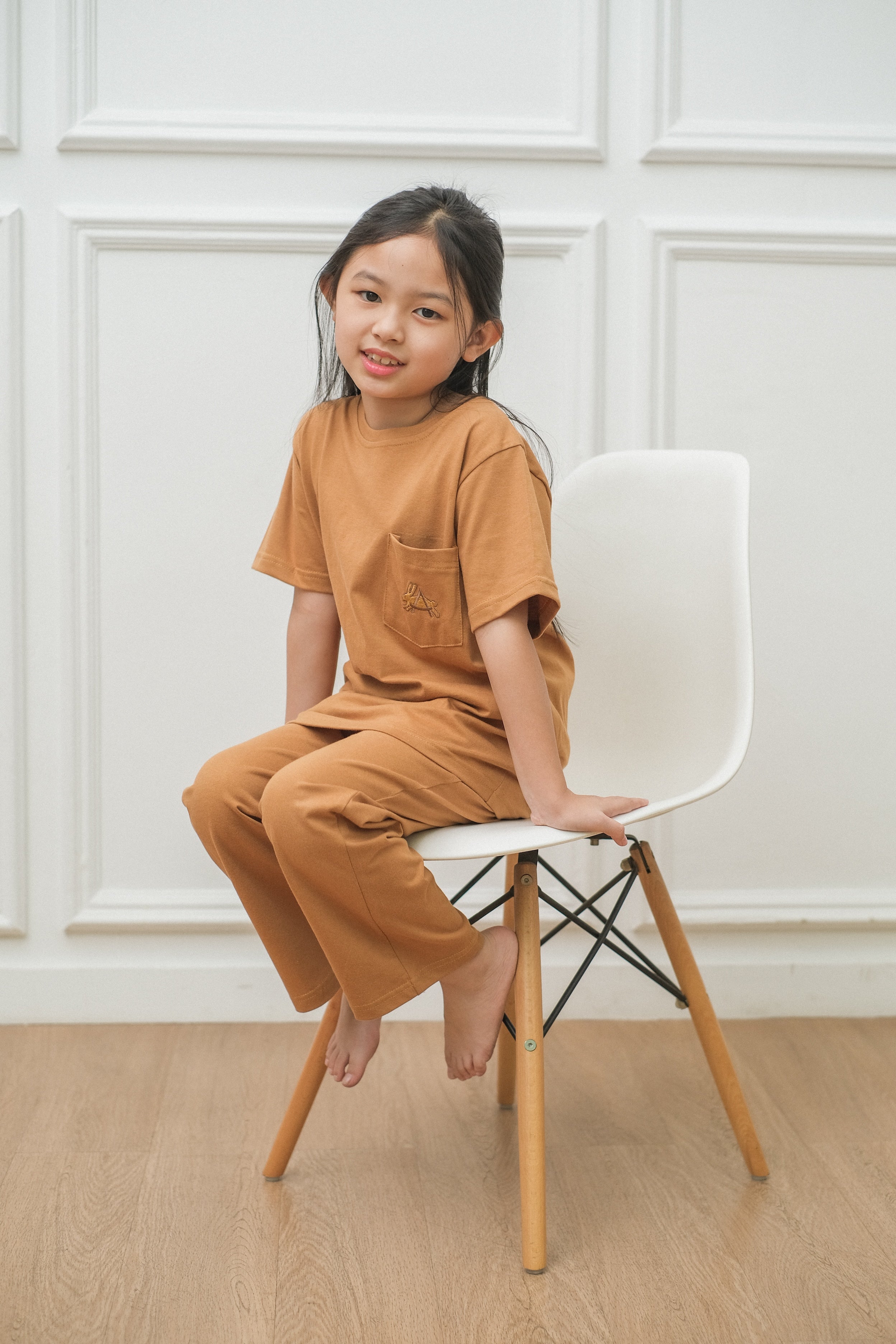 Coco Caramel Cotton Short Pajamas Set for Kids