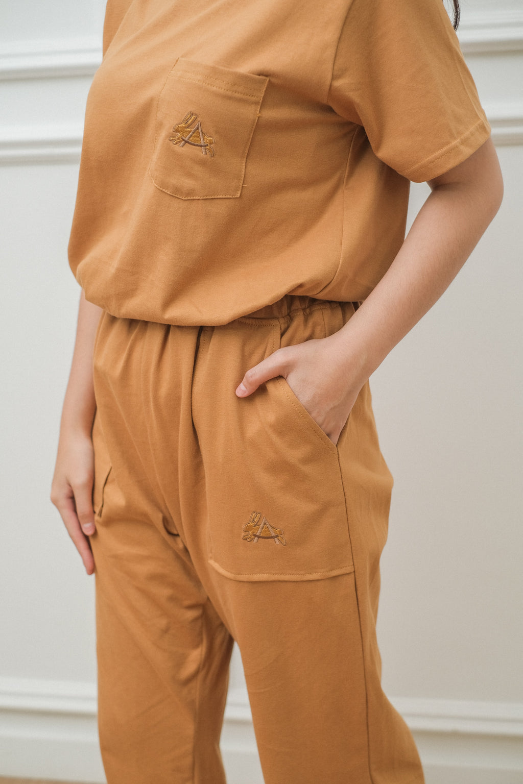 Women Coco Caramel Cotton Long Pajamas Set
