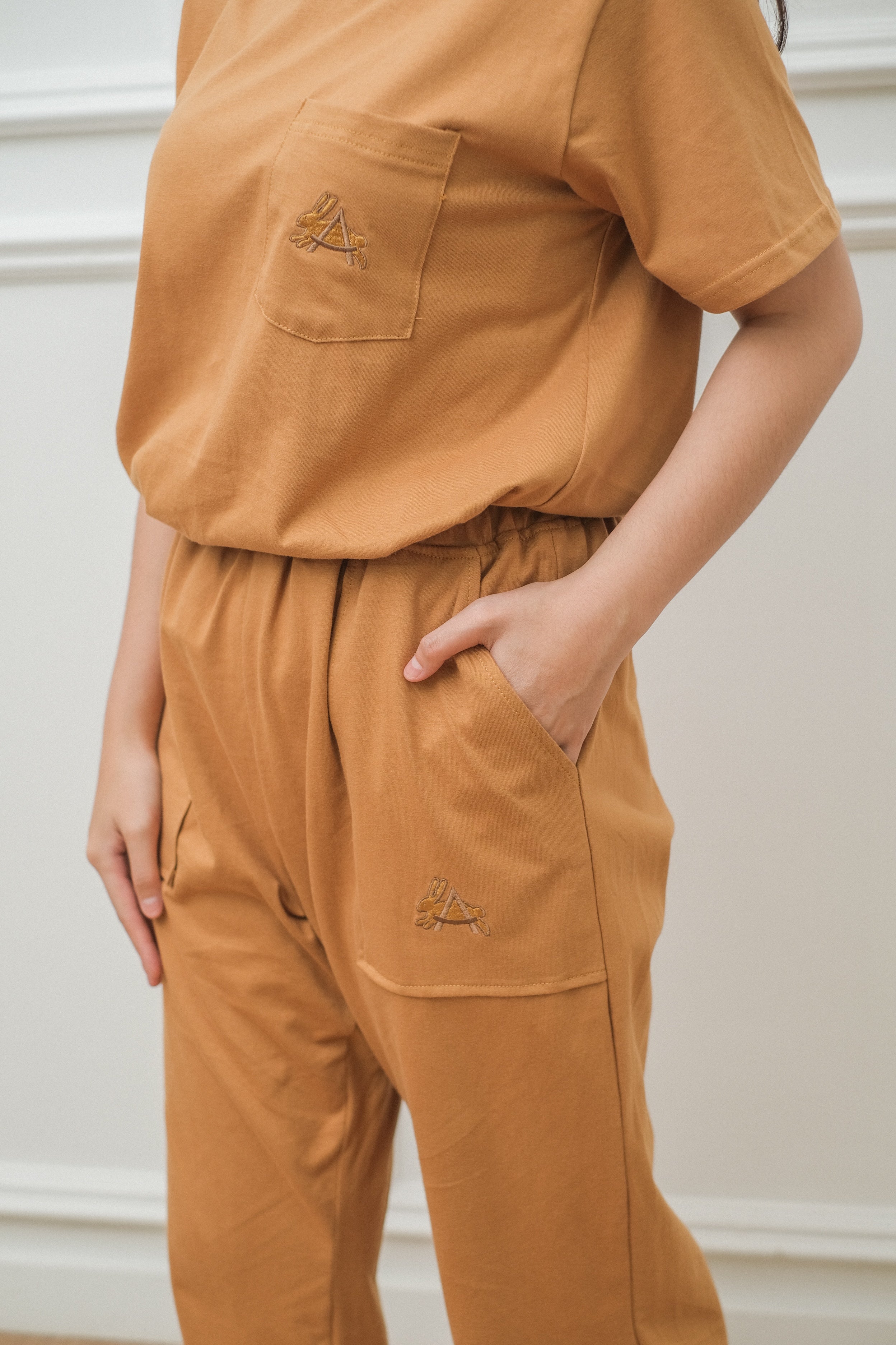 Women Coco Caramel Cotton Long Pajamas Set