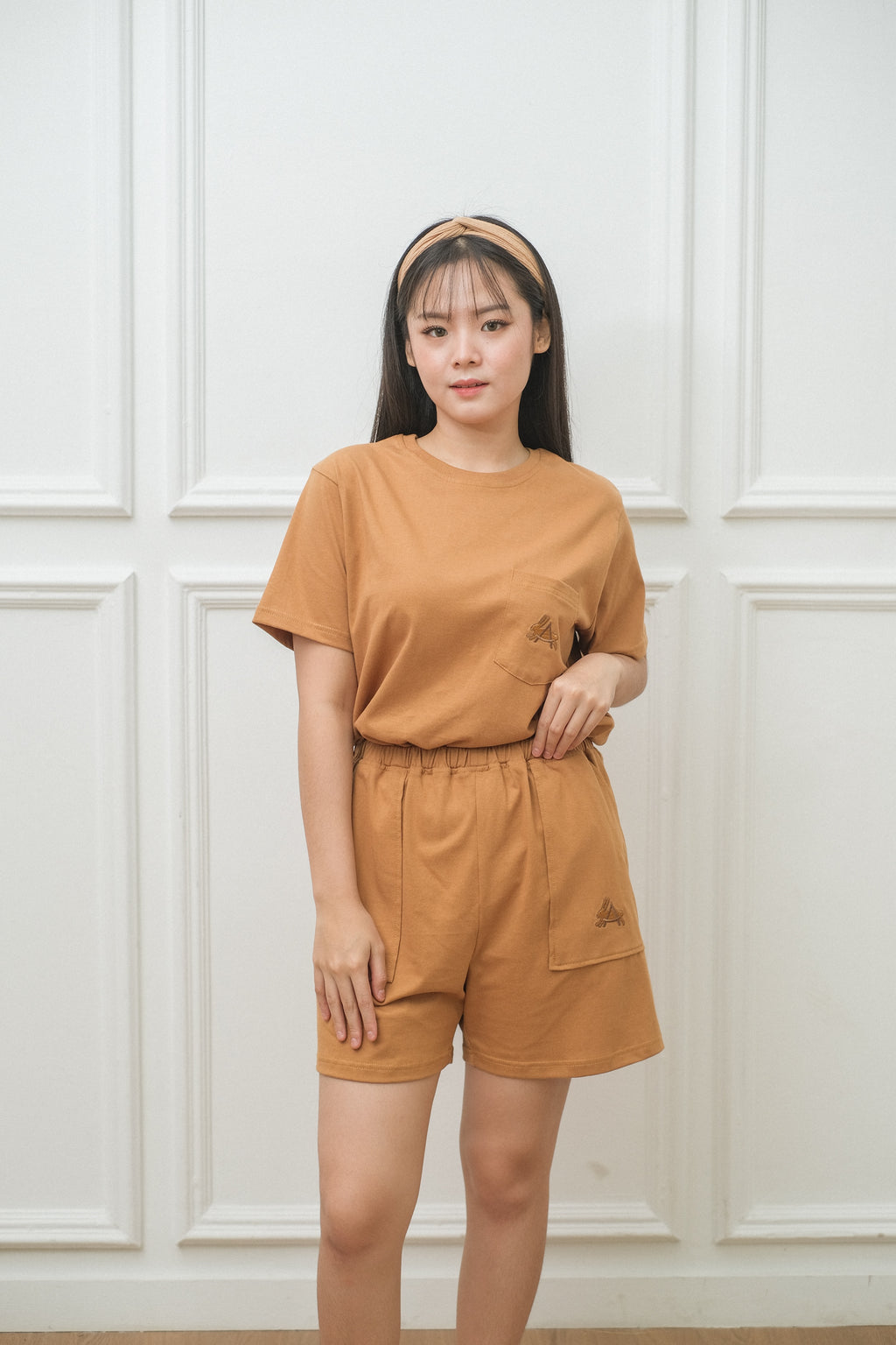 Women Coco Caramel Cotton Short Pajamas Set