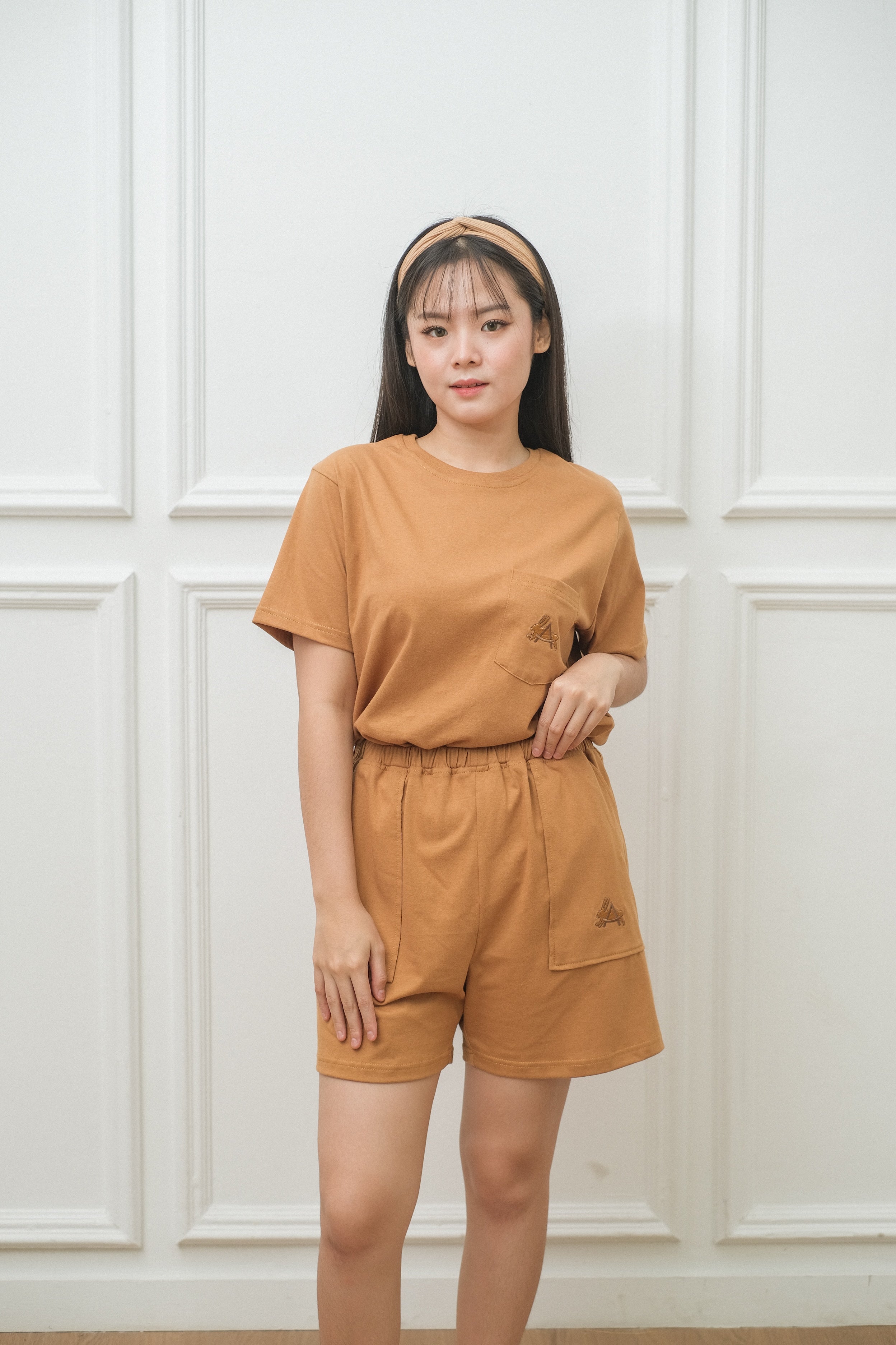 Women Coco Caramel Cotton Short Pajamas Set