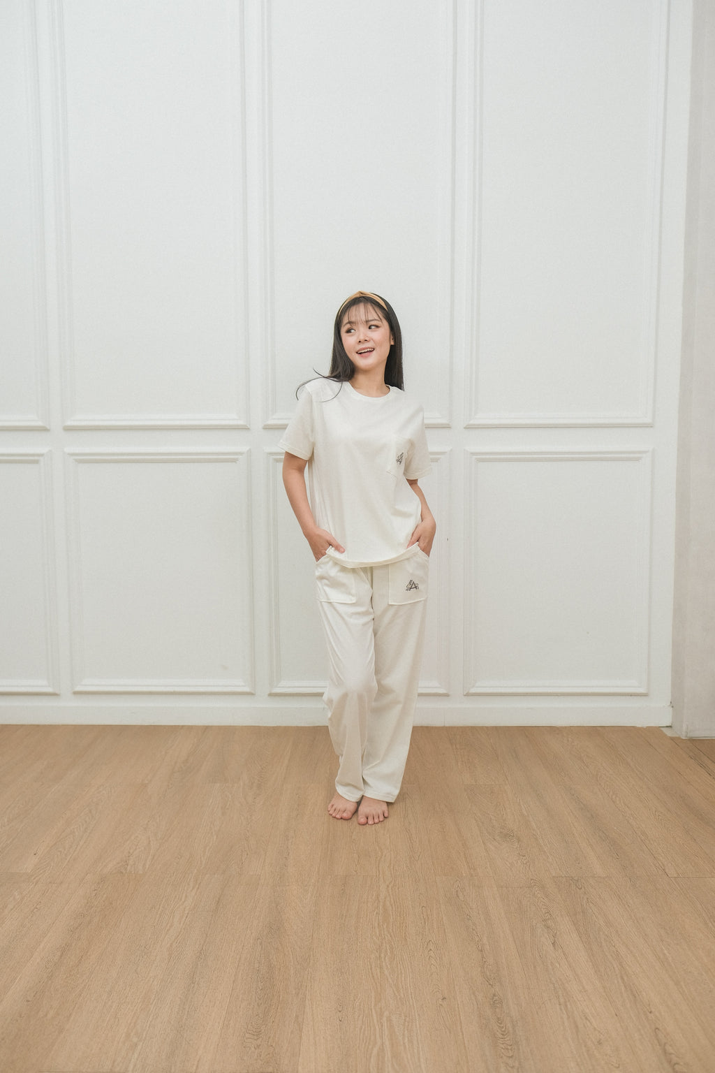 Women Coco Vanilla Cotton Long Pajamas Set