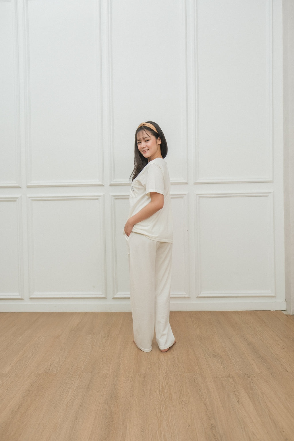 Women Coco Vanilla Cotton Long Pajamas Set