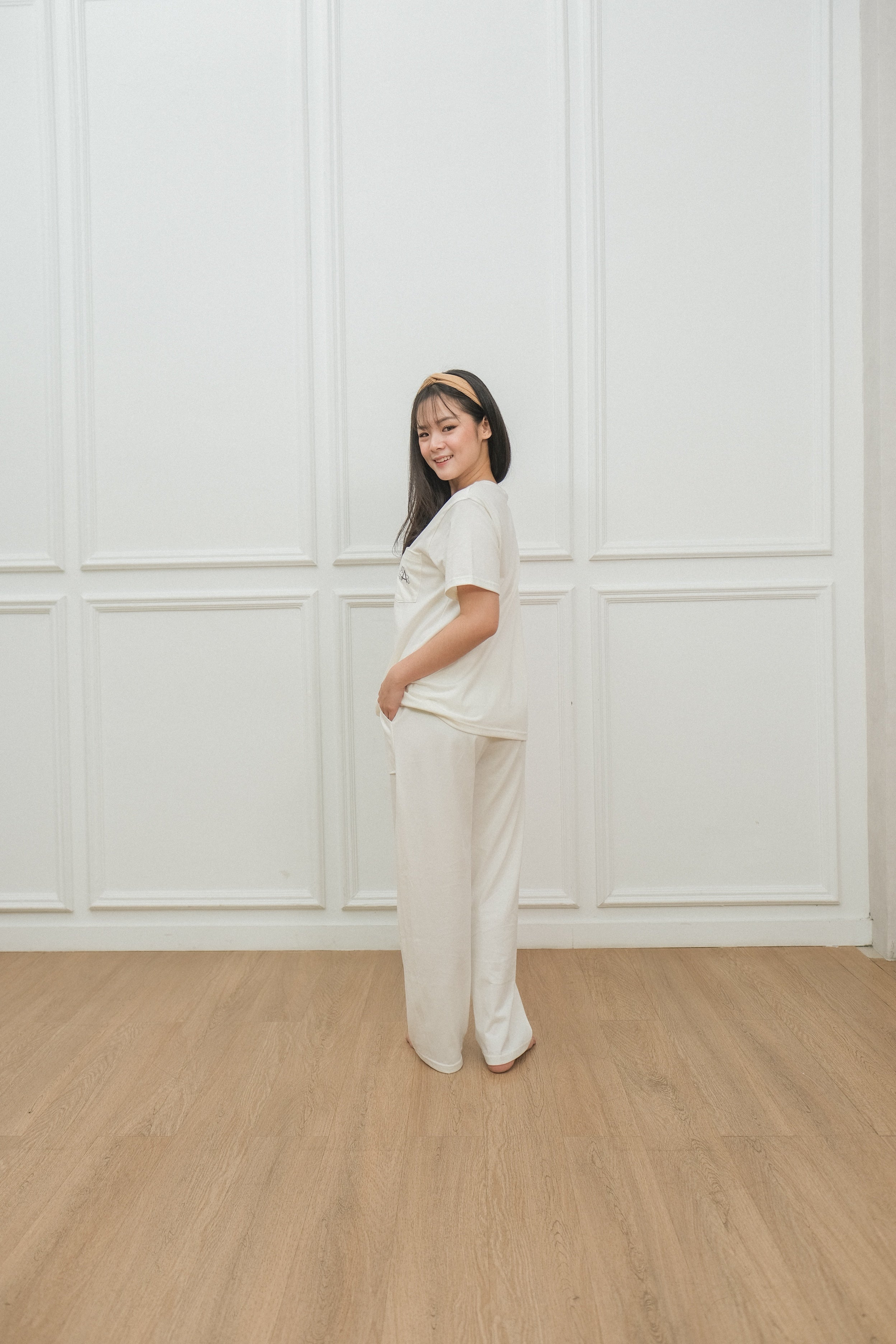 Women Coco Vanilla Cotton Long Pajamas Set
