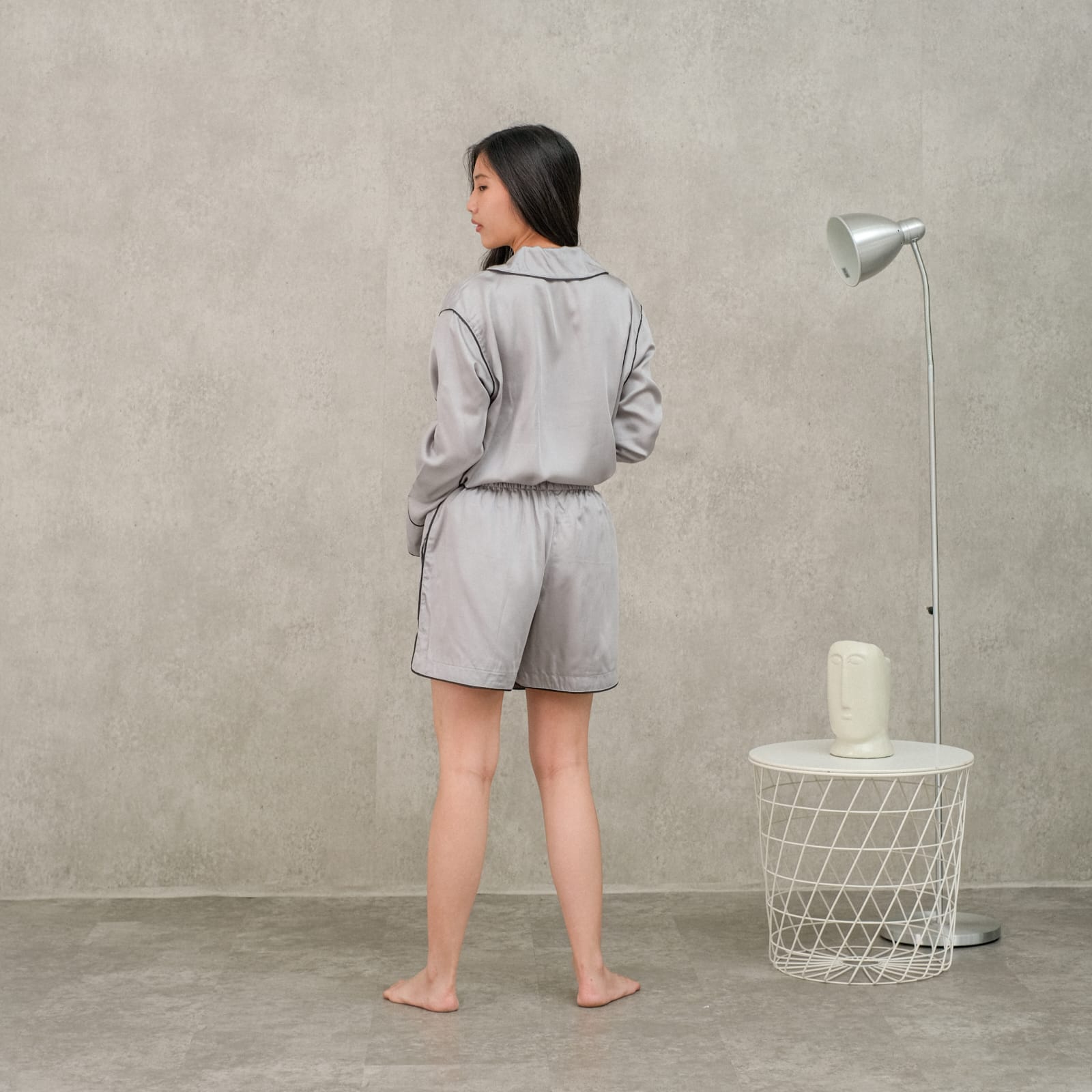 Luna Grey Oversized Organic Silk Dailywear