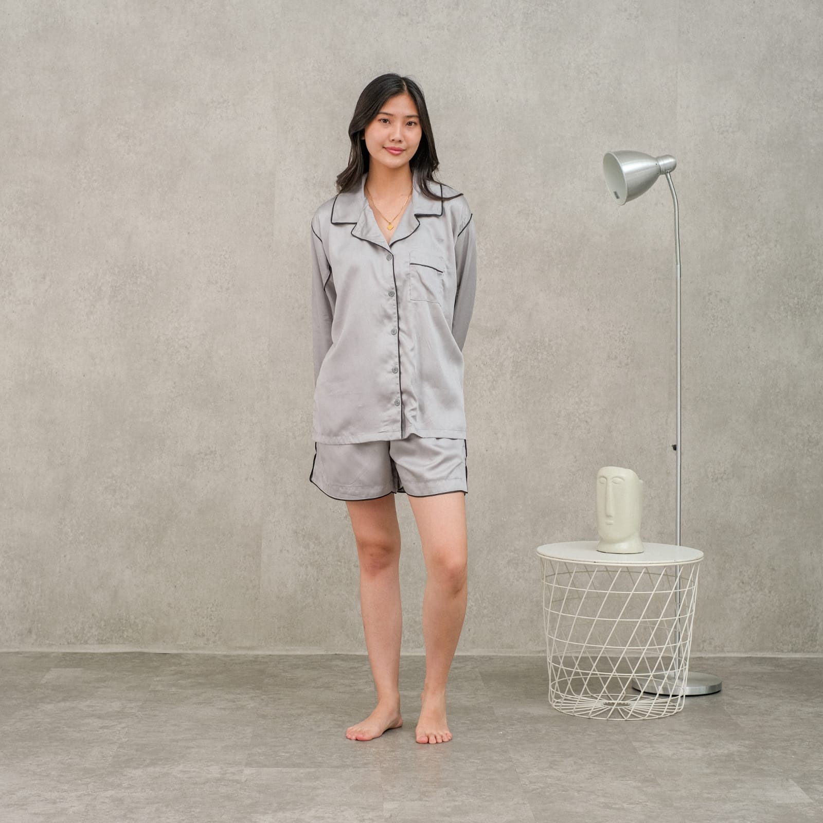 Luna Grey Oversized Organic Silk Dailywear
